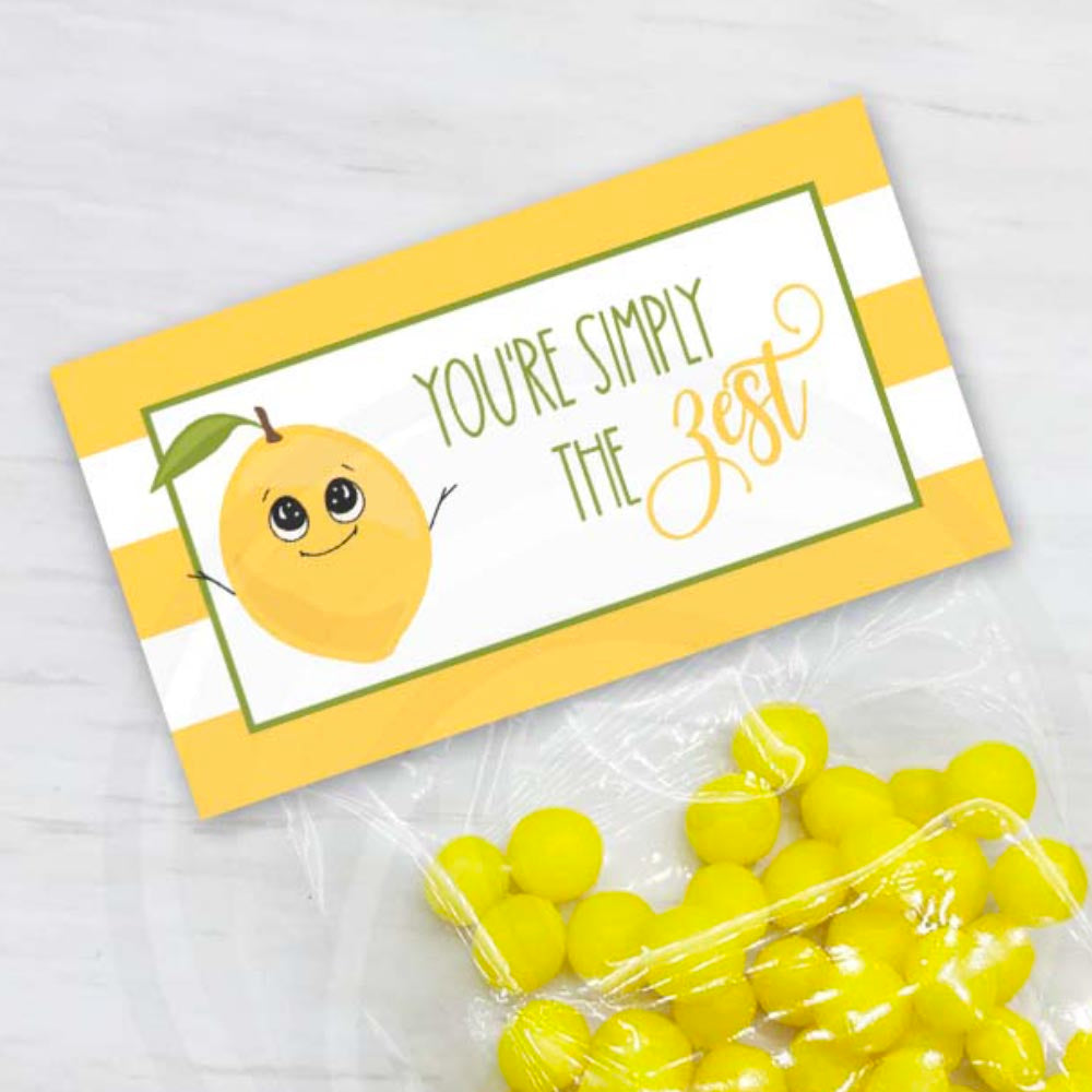 printable lemon simply the zest treat candy cookie bag toppers