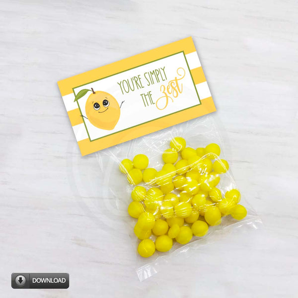 Lemon Simply the Zest Cookie Treat Bag Toppers