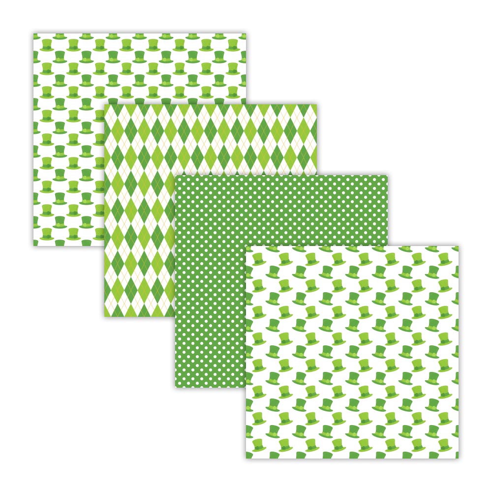 leprechaun hat argyle green polka dot digital scrapbook paper patterns