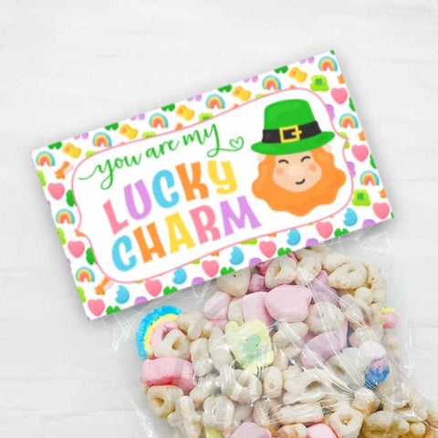st patrick's day treat bag topper, leprechaun bag topper, you are my lucky charm printable cookie bag topper