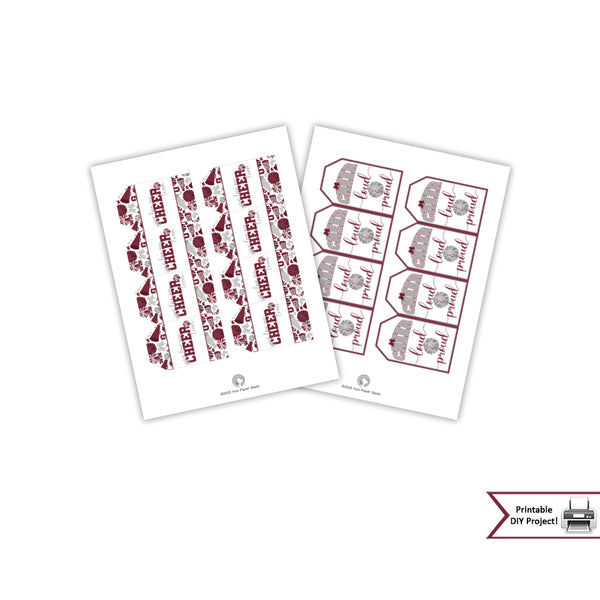 printable cheer team mom squad gift tags, cheerleader cookie tags