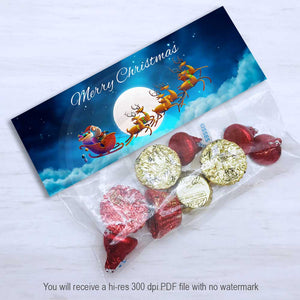 merry christmas santa reindeer treat candy good cookie bag topper printable christmas holiday kids craft ideas