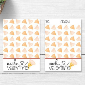 printable nacho valentine card cookie cards tags kids valentine's day party fun supplies decorations instant download pun cute  your paper stash yourpaperstash