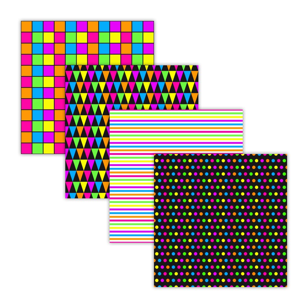 12x12 Digital Paper - Rainbow: Neon
