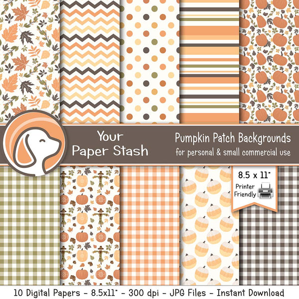 Pumpkin Spice Digital Scrapbook Papers And Backgrounds