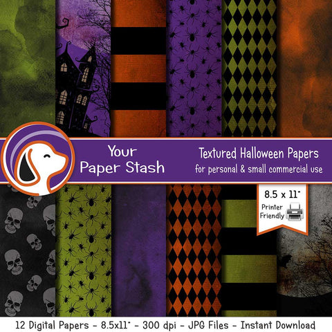 printable halloween digital scrapbook papers backgrounds haunted house skull full moono spiders diamond digital background scrapbooking card making supplies