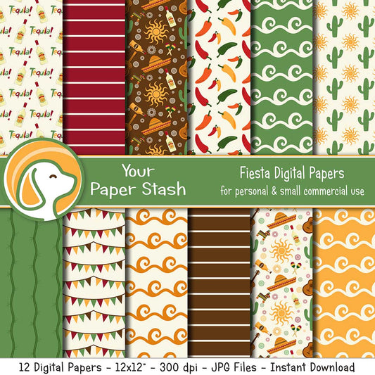 fiesta digital scrapbook papers mexico vacation