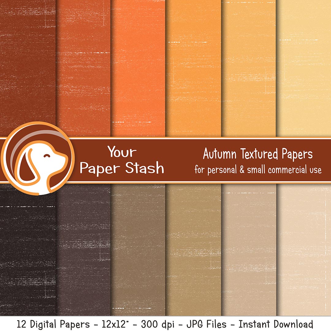 autumn thanksgiving fall halloween textured digital scrapbook paper backgrounds scrapbooking instant download burnt orange harvest gold your paper stash