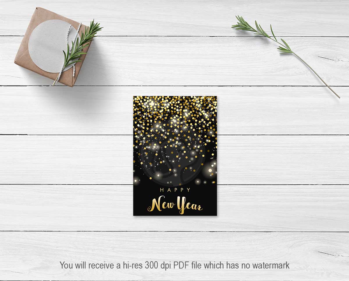 printable new years eve cookie cards large tags note cards 
