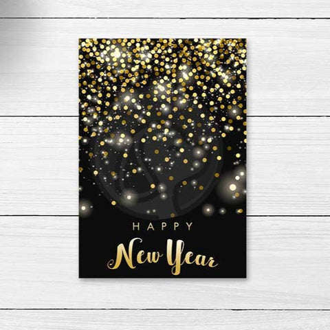 new years eve gold black confetti cookie card elegant party decorations printables
