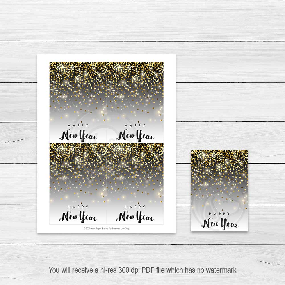 printable christmas holiday new year eve cookie cards large gift tags note cards