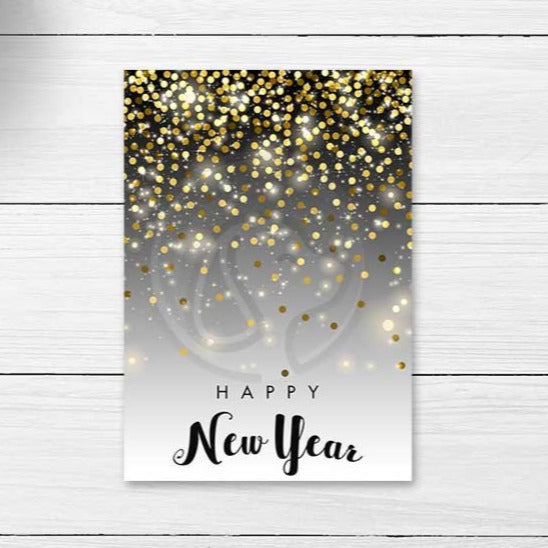 new year's eve printable cookie cards large gift tags gold glitter sparkly party decorations decor note cards idieas supplies supply