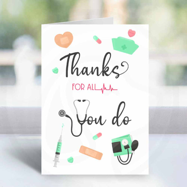 printable nurse appreciation week thank you card, school nurse thank you card