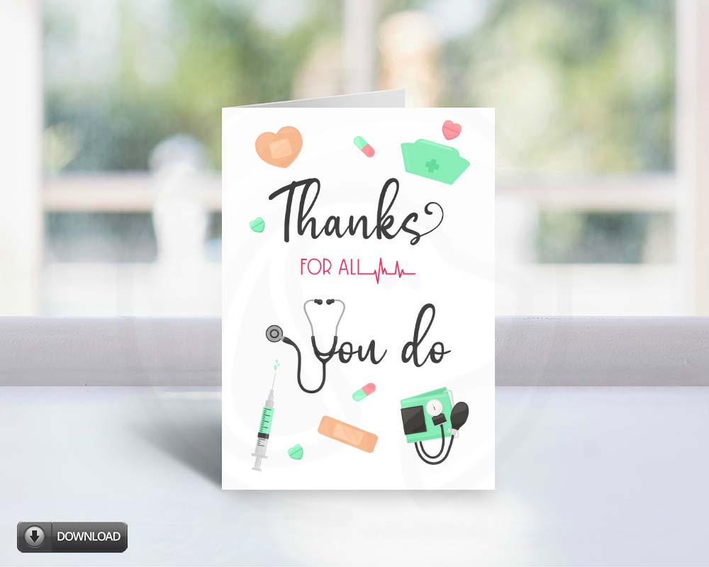 nurse appreciation week printable thank you card