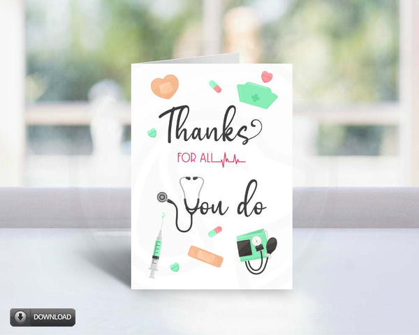 medical worker thank you card