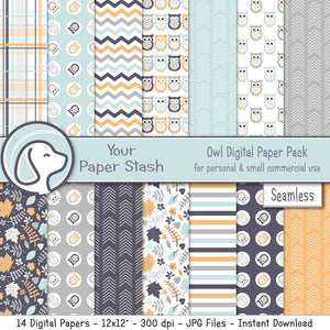 owl woodsy woodland creatures digital paper backgrounds scrapbooking scrapbook paper crafts creative projects kids baby birthday baby shower gender reveal 