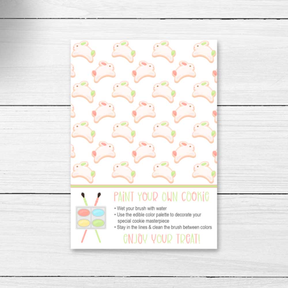 paint your own easter cookie mini card,easter mini cookie card tag