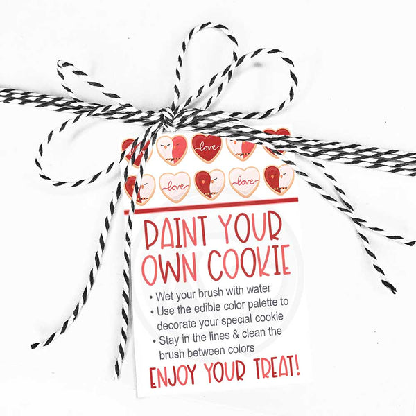 valentines valentine paint your own cookie card tag pirntables bag topper kids craft ideas teachers mom dad life crafty cute ideas your paper stash