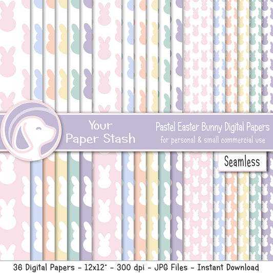 pastel digital scrapbook papers, easter bunny peep digital paper pack, easter craft paper