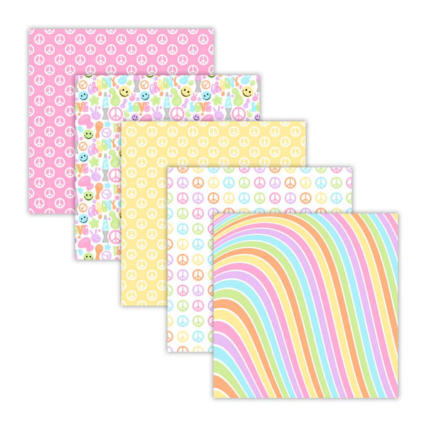 wavy striped backgrounds, rainbow digital paper, groovy clipart, hippie digital paper