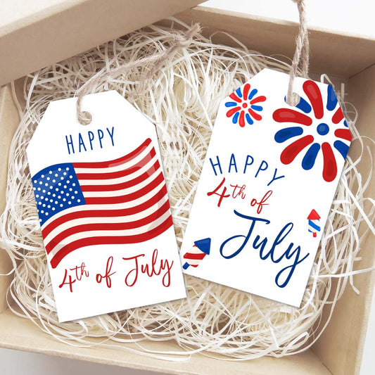 Printable 4th of July American Flag Gift Tags