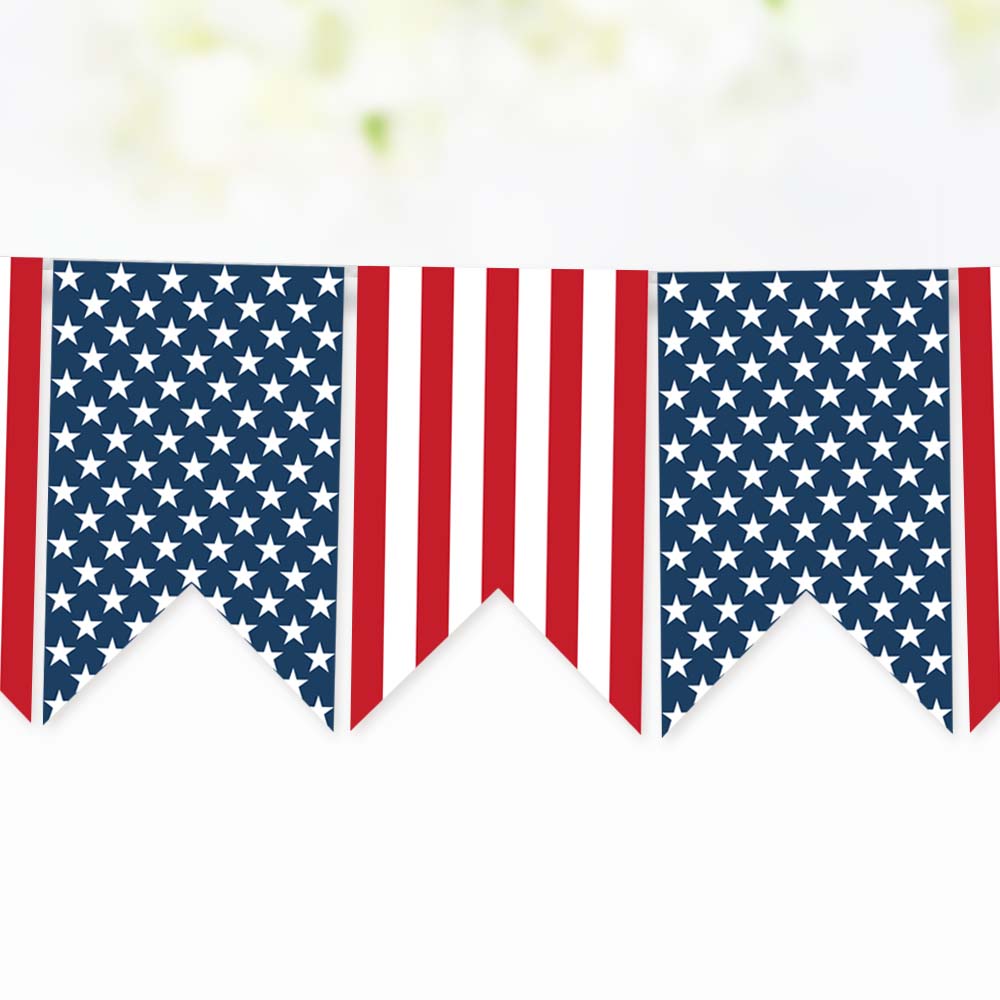 Stars and Stripes Printable Banner for 4th of July, Memorial Day, and Veterans Day,  Red White and Blue Printable Banner and Bunting