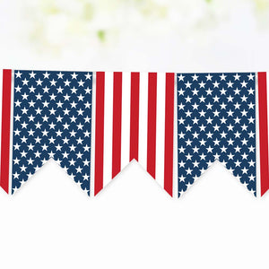 Stars and Stripes Printable Banner for 4th of July, Memorial Day, and Veterans Day,  Red White and Blue Printable Banner and Bunting
