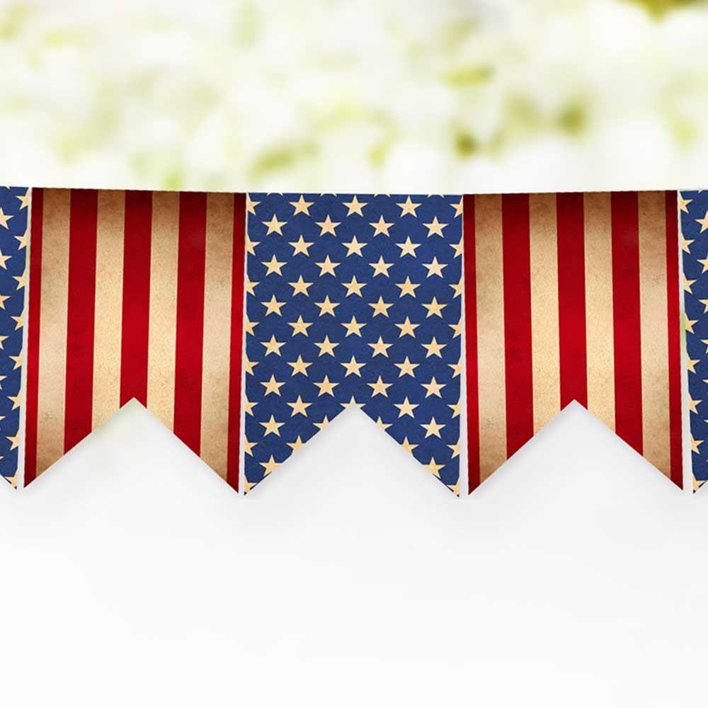 Rustic 4th of July Stars & Stripes Printable Banner, Vintage Style Patriotic Banner for Memorial Day, Veteran's Day, and 4th of July