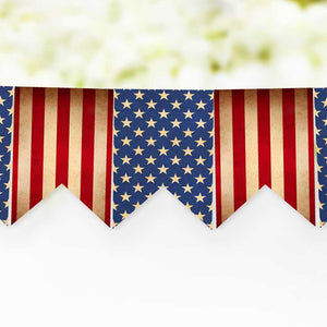 Rustic 4th of July Stars & Stripes Printable Banner, Vintage Style Patriotic Banner for Memorial Day, Veteran's Day, and 4th of July