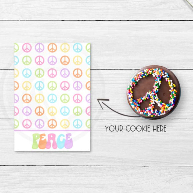 printable peace sign cookie or note card