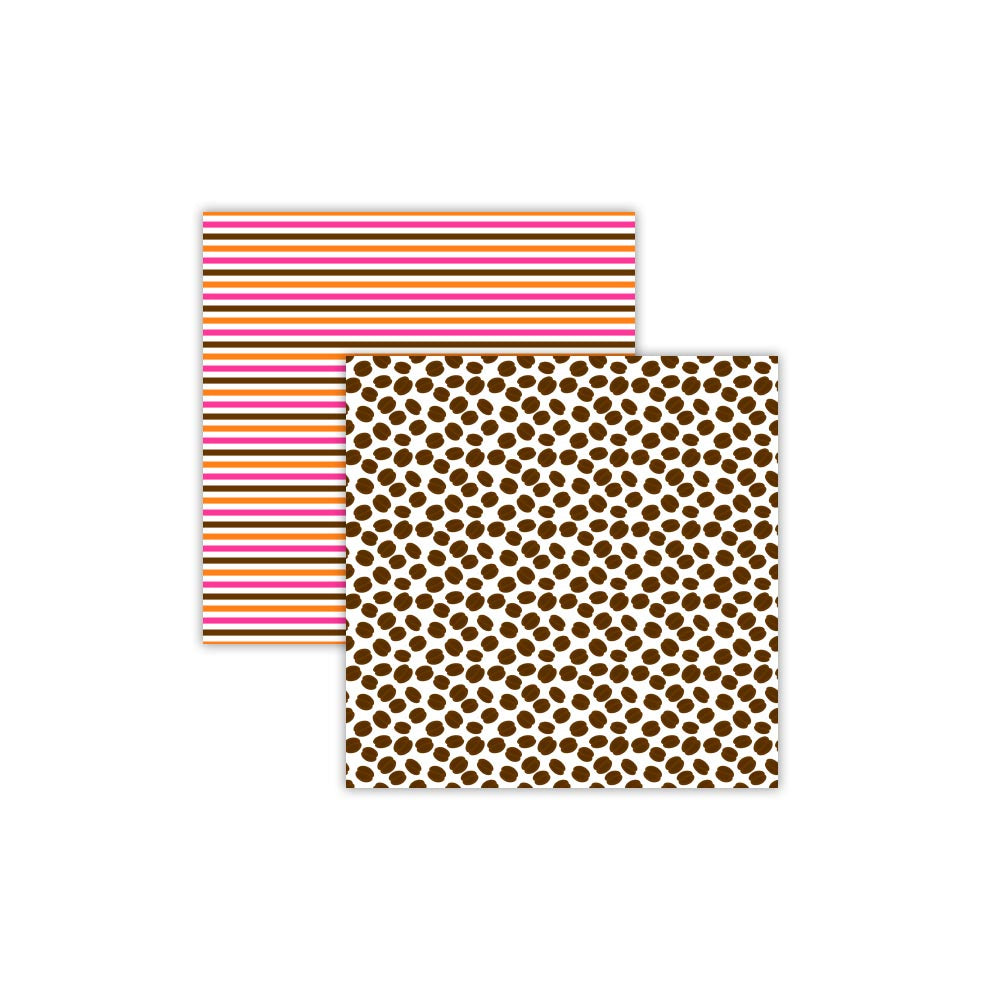 coffee bean background, orange and pink striped paper