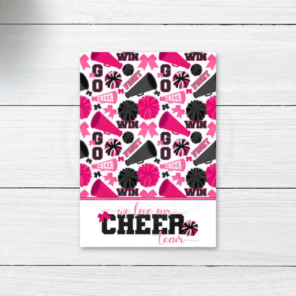 pink cheer team printable card