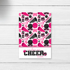 pink cheer team printable card