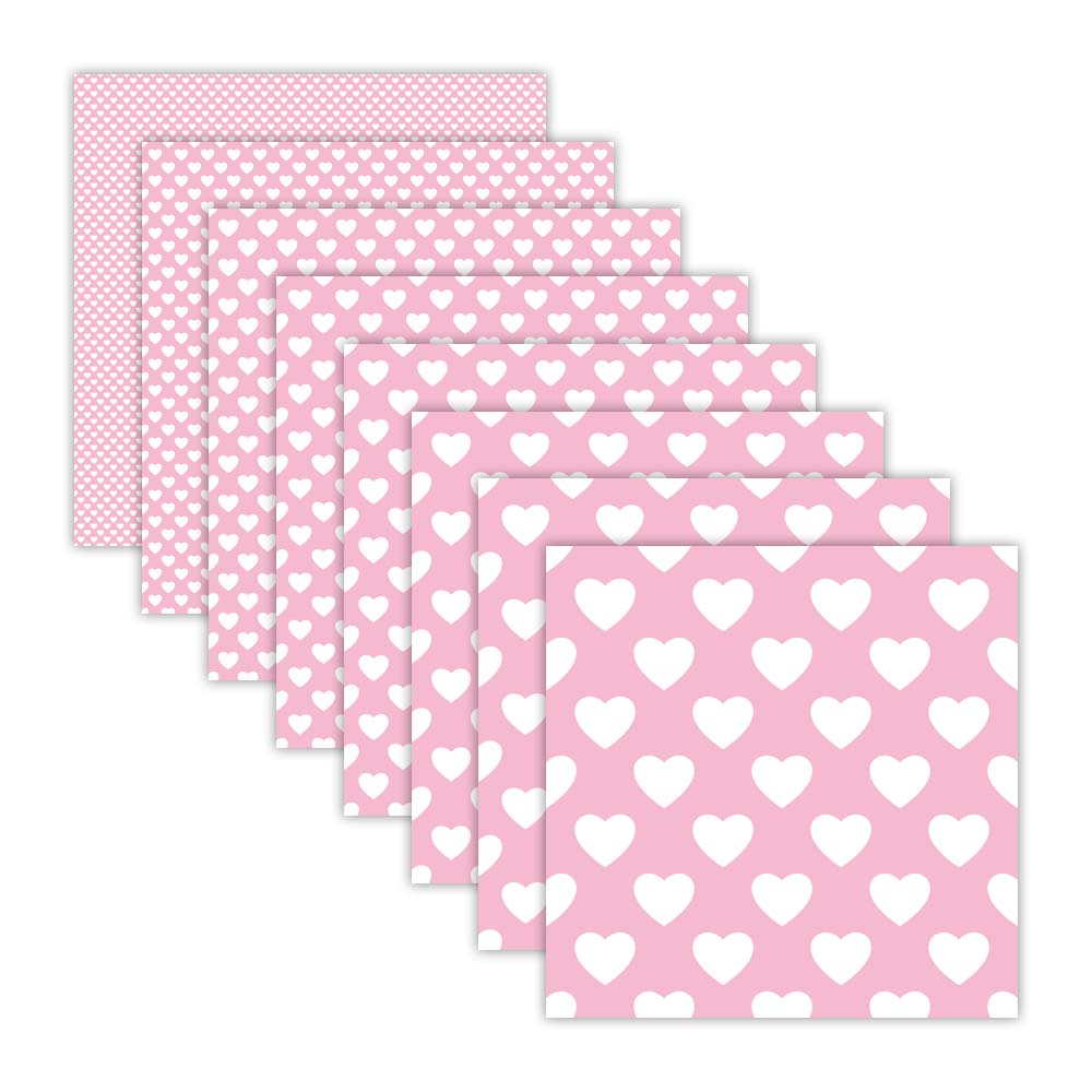 Pink Heart Valentine's Day Digital Scrapbook Papers