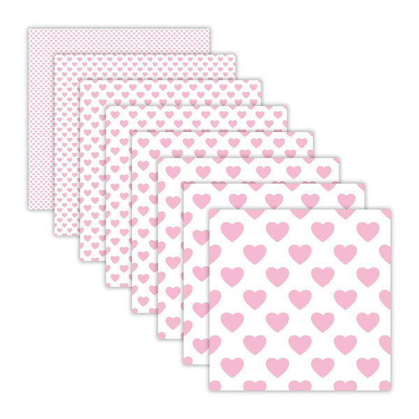 Pink Heart Valentine's Day Digital Scrapbook Papers