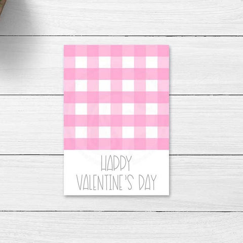 pink gingham valentines day valentine cookie card printable cards tags treat bag topper large gift tags romantic 