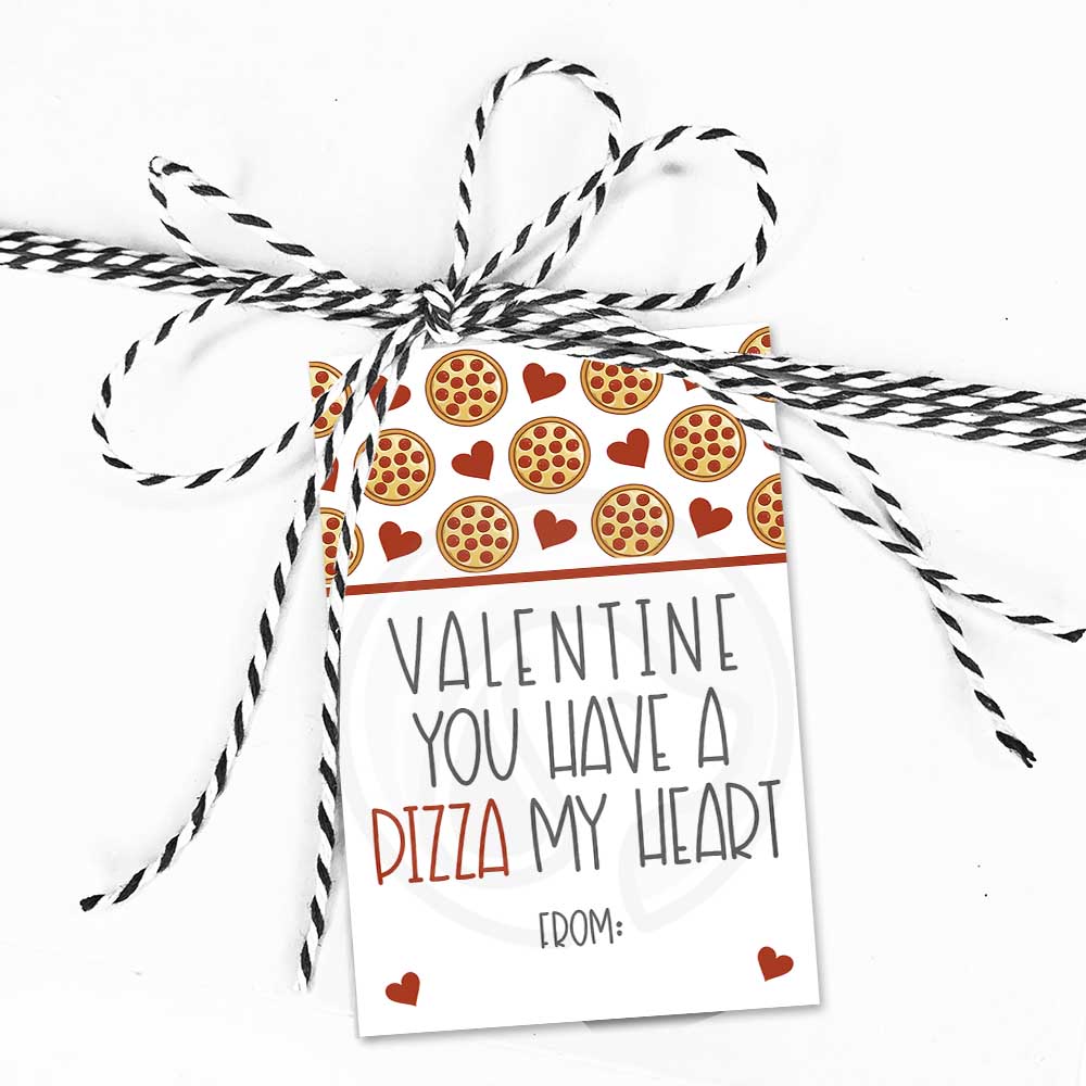 valentines day pizza my heart pizza party gift tags treat candy cookie bag topper birthday party instant download printables kid's fun craft project supplies