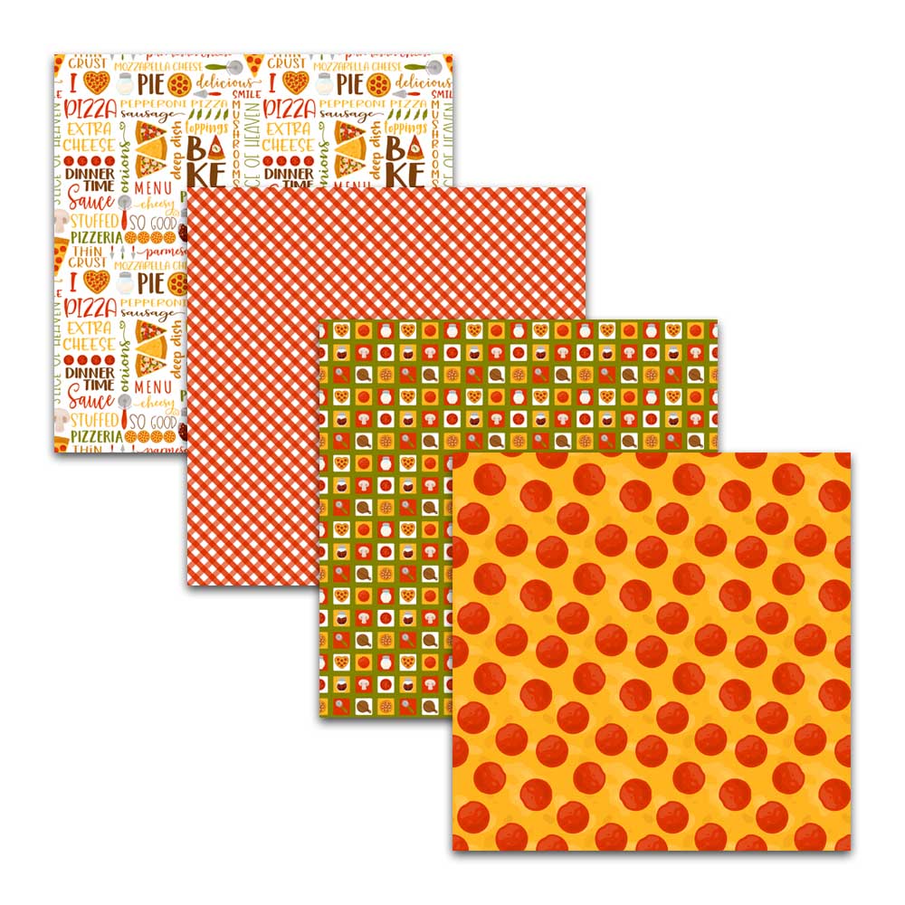Pizza Note Paper Pizza Pizzeria Digital Scrapbook Paper Backgrounds – Your Paper Stash