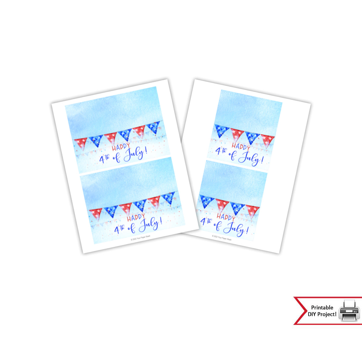 patriotic red white blue cookie and candy bag toppers, 4th of july party favor 