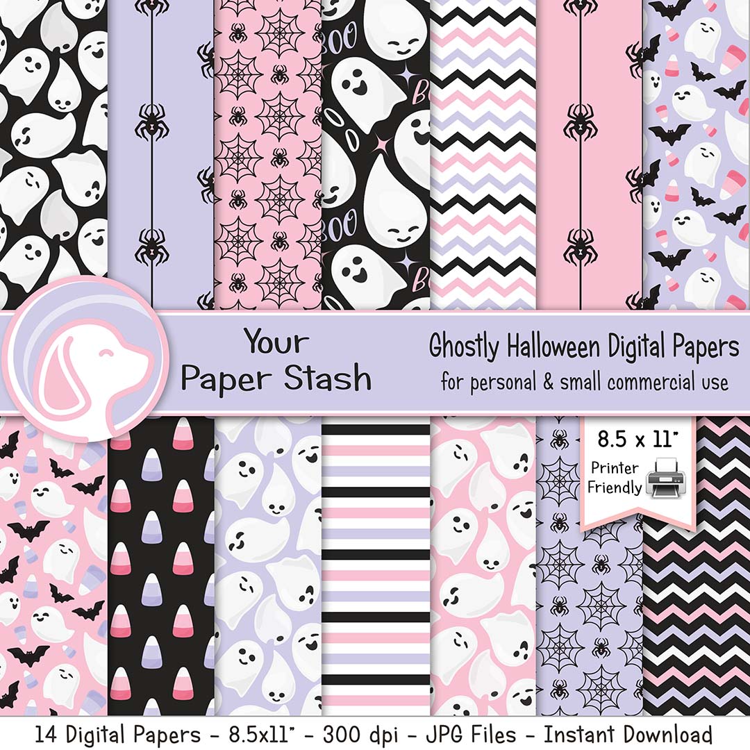 pink halloween digital scrapbook papers,halloween scrapbooking designs