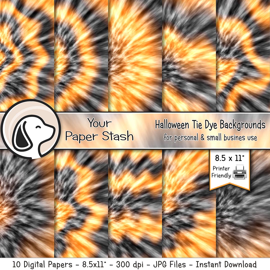 printable halloween digital paper pack