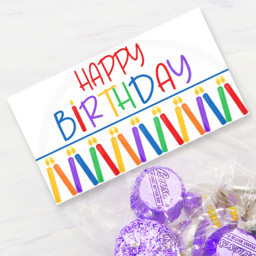 Happy Birthday treat bag toppers, birthday cookie bag topper packaging