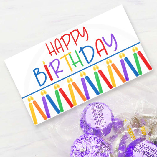 Happy Birthday treat bag toppers, birthday cookie bag topper packaging
