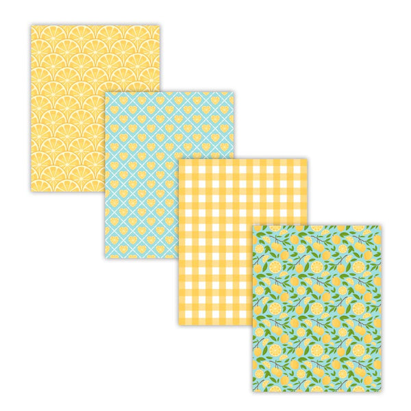 Printable Lemon Digital Scrapbook Paper Backgrounds
