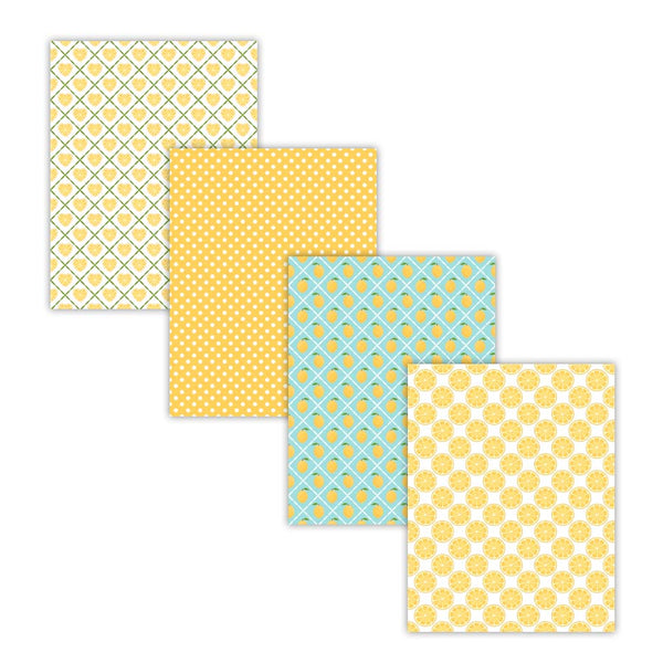 Printable Lemon Digital Scrapbook Paper Backgrounds