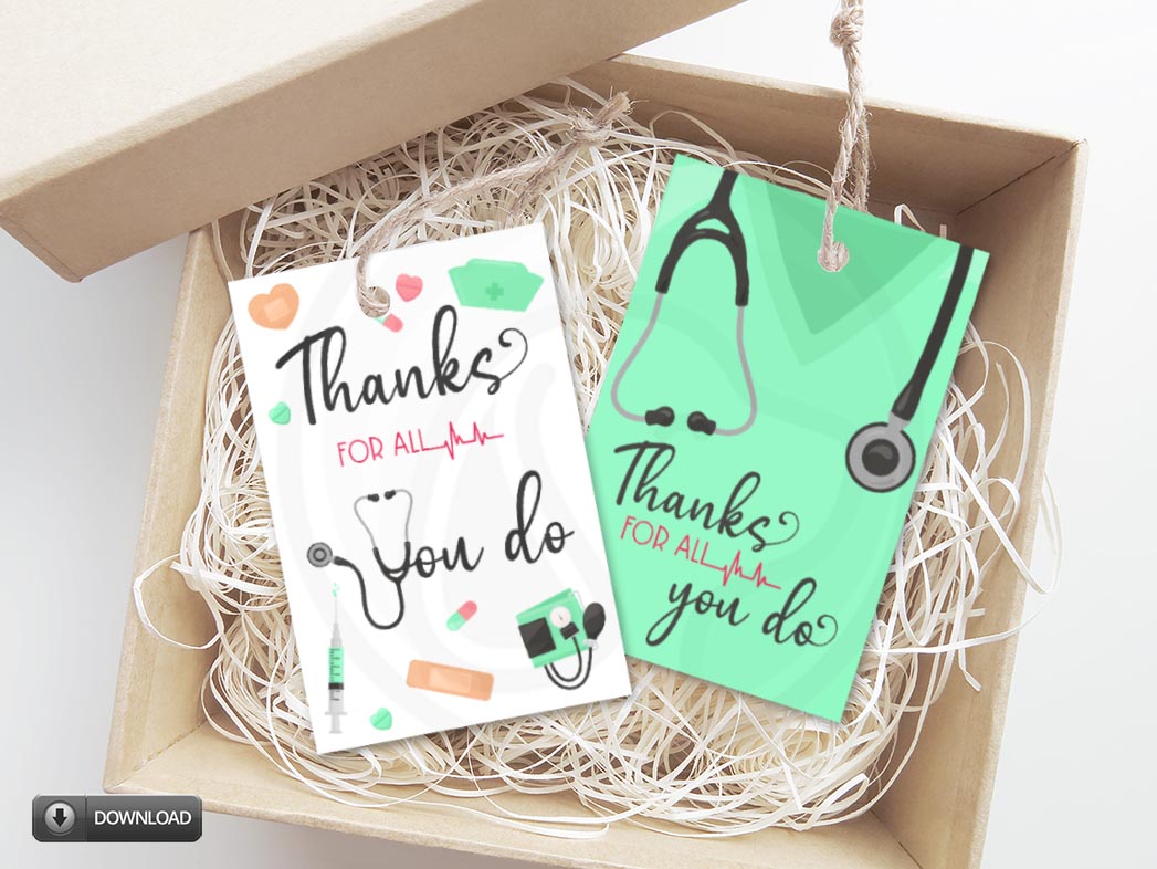 Printable Nurse Appreciation Thank You Gift Tags – Your Paper Stash