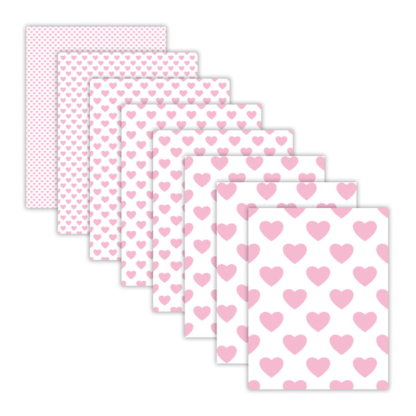 Printable Pink Heart Valentine's Day Digital Papers