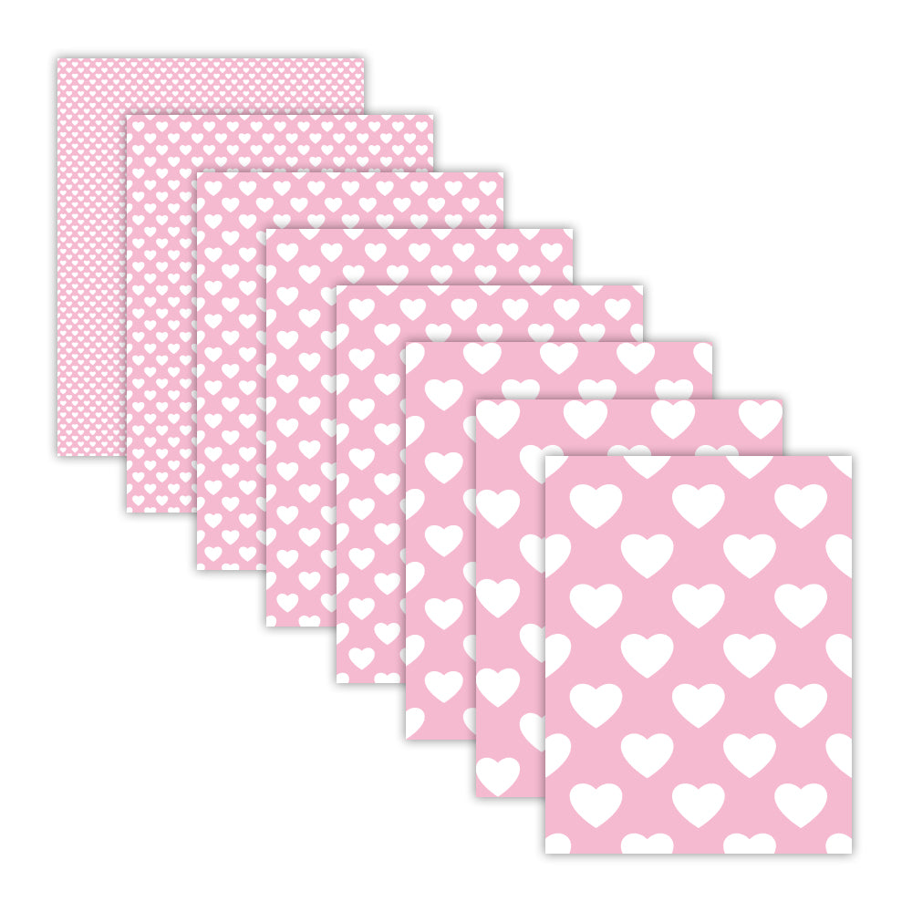 Printable Pink Heart Valentine's Day Digital Papers Your Paper Stash