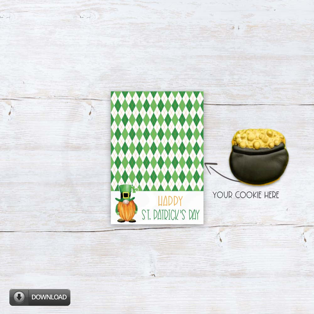 St. Patricks Day Irish Leprechaun Coookie Card