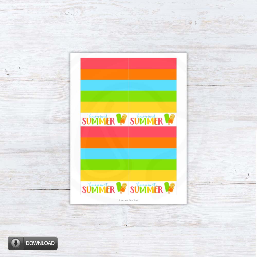 summer rainbow mini cookie cards